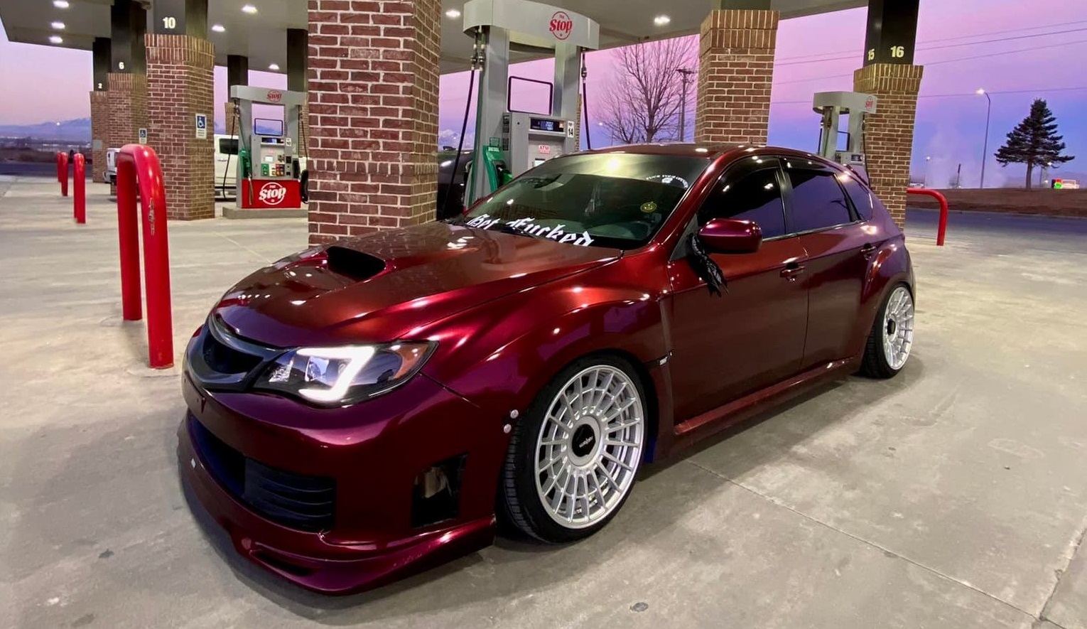 GR wrx with Rotiform LAS-R 18x9.5 +25 on air suspension