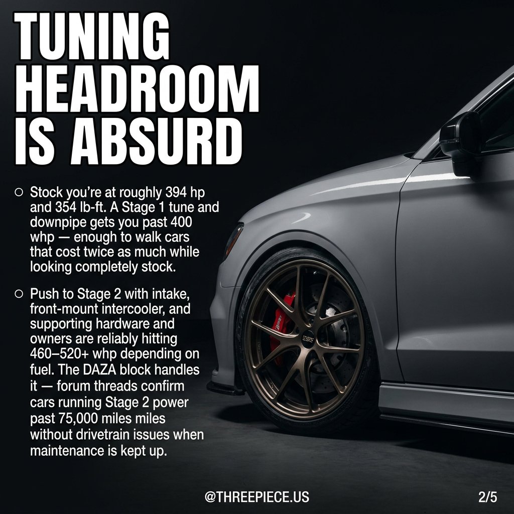 Audi RS3 8V DAZA 2.5L turbo five-cylinder engine bay