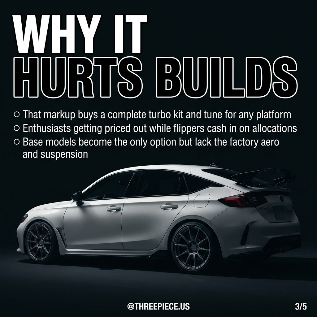 Performance modification parts showing what dealer markup money could buy instead