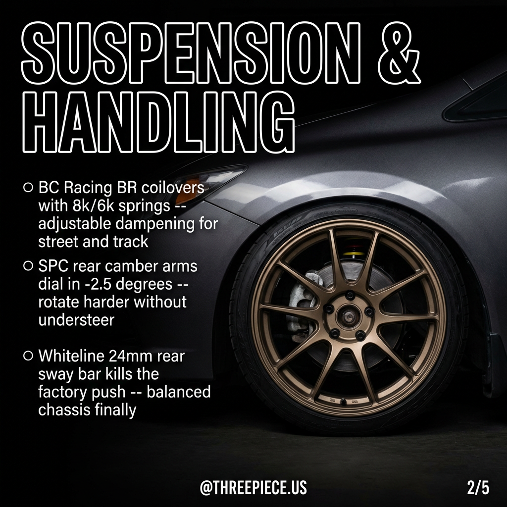 BC Racing coilovers and SPC camber arms on 9th gen Civic Si suspension setup