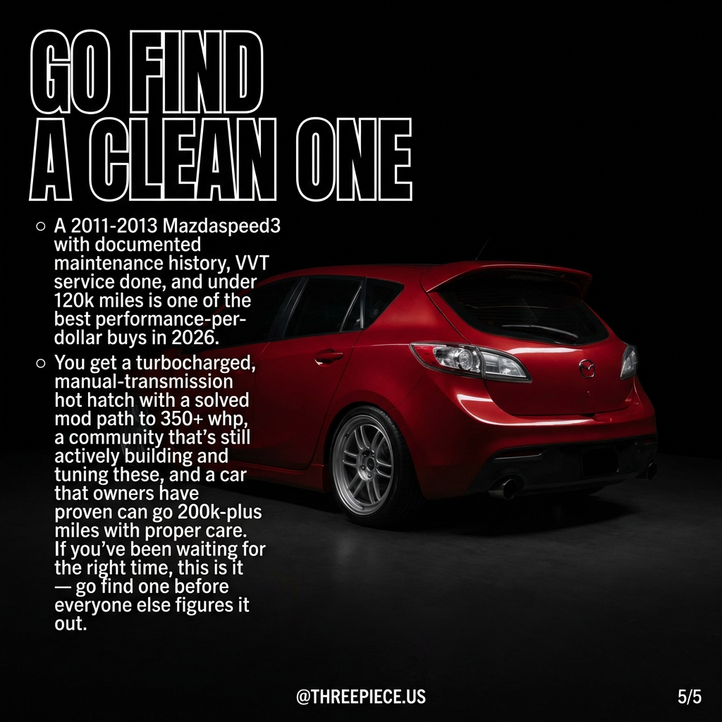 2011-2013 Mazdaspeed 3 BL with aftermarket wheels and lowered suspension