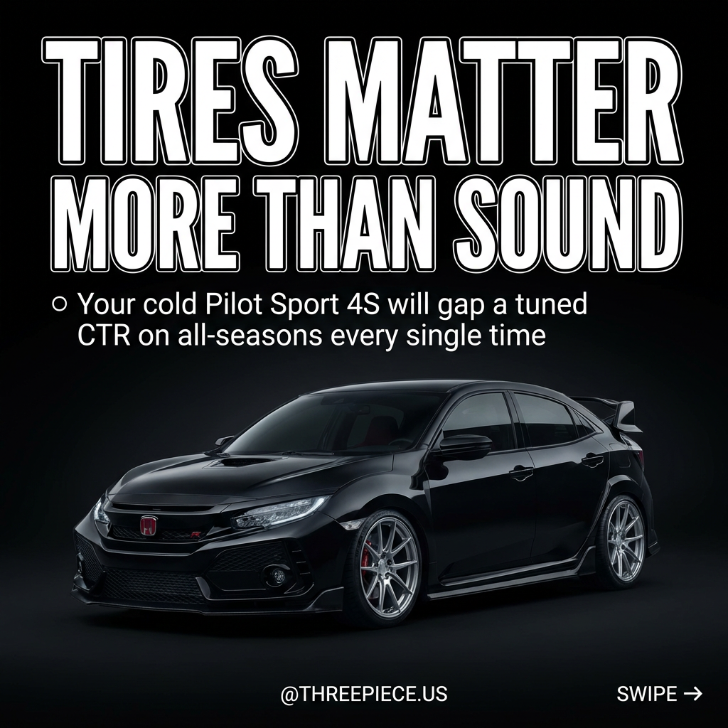 Honda Civic Type R FK8 with performance tire setup vs cold air intake comparison