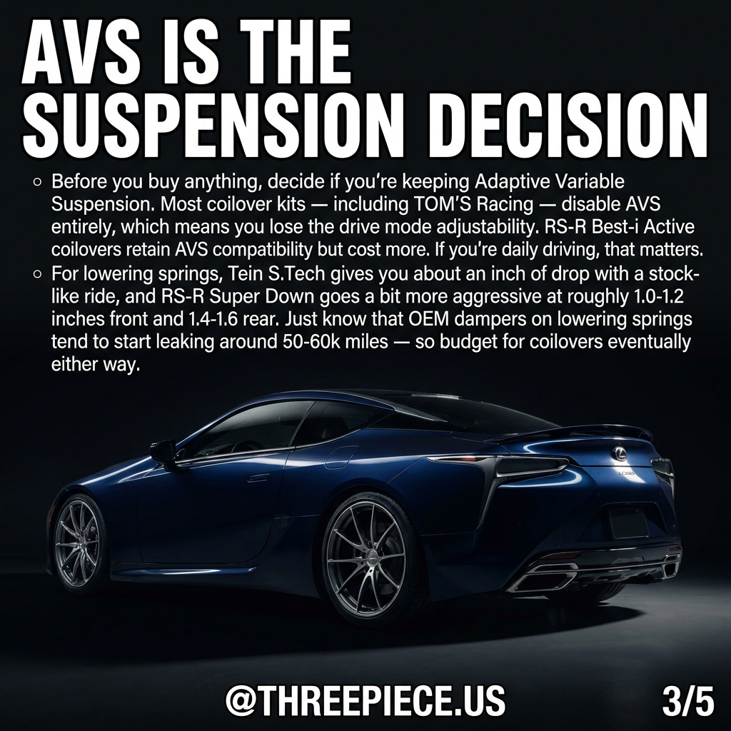 Lexus LC500 AVS suspension coilover and lowering spring options