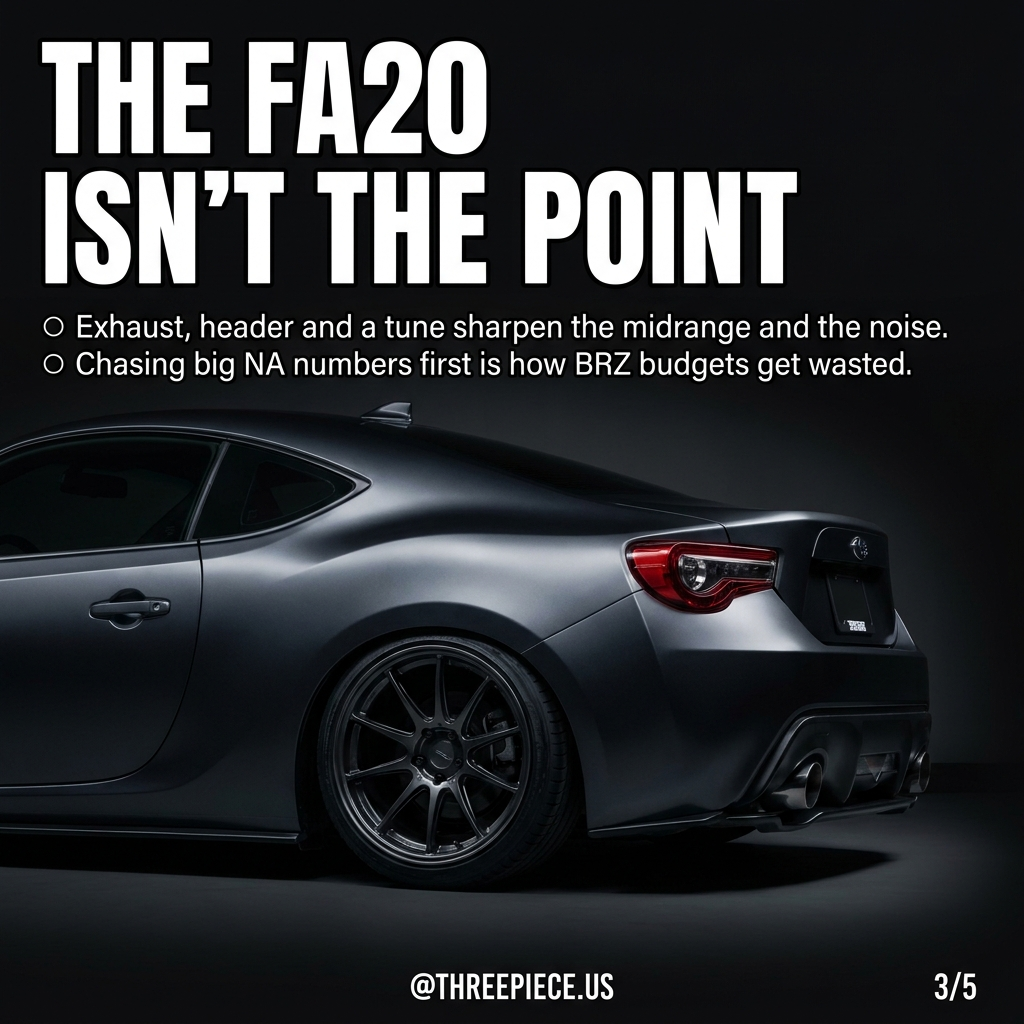 Subaru BRZ ZC6 FA20 engine bay with header and exhaust upgrades
