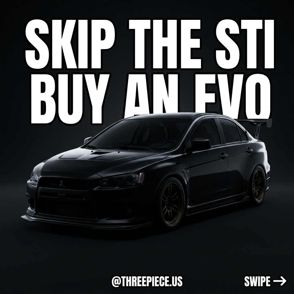 Mitsubishi Evo X vs Subaru WRX STI comparison graphic