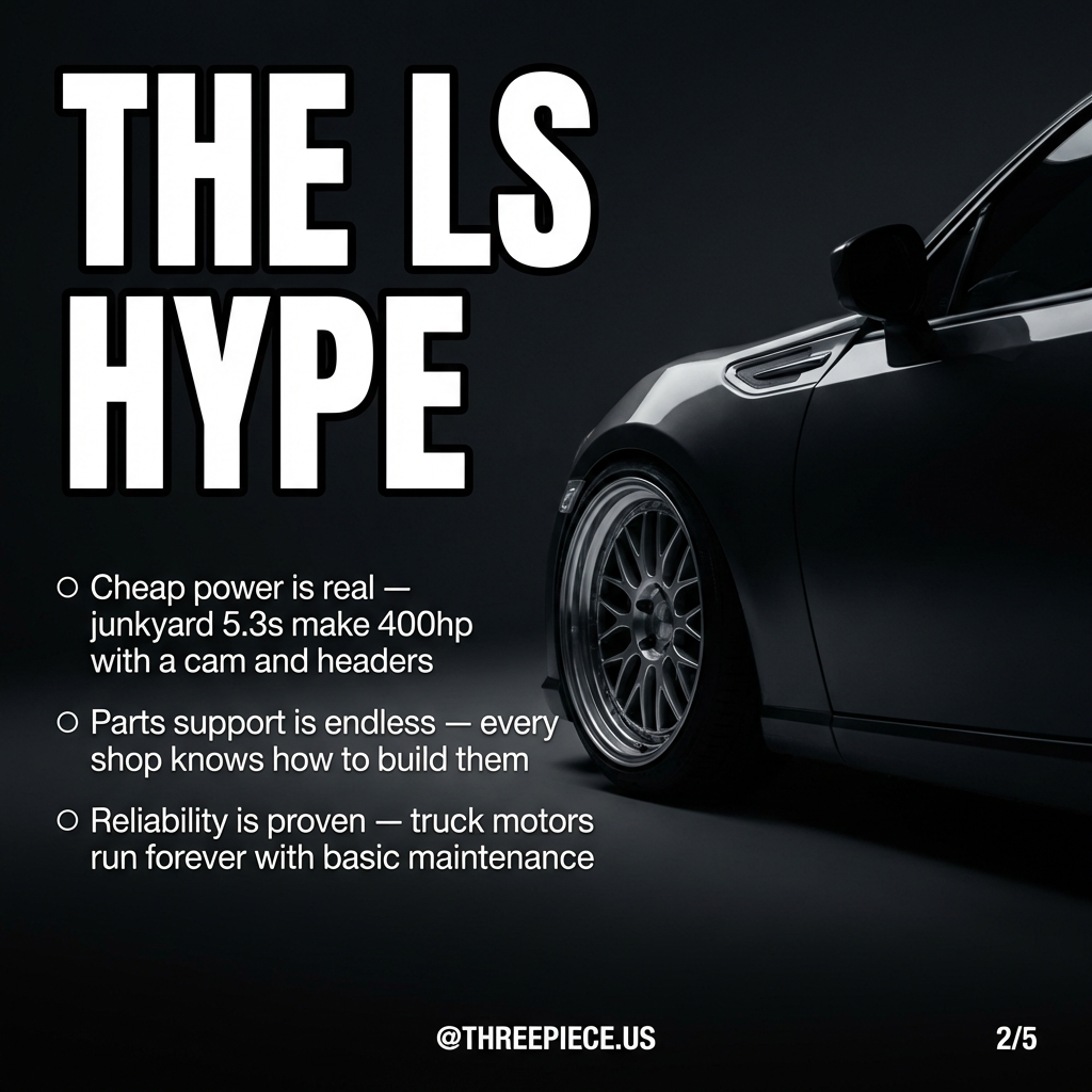LS engine components showing parts availability and aftermarket support