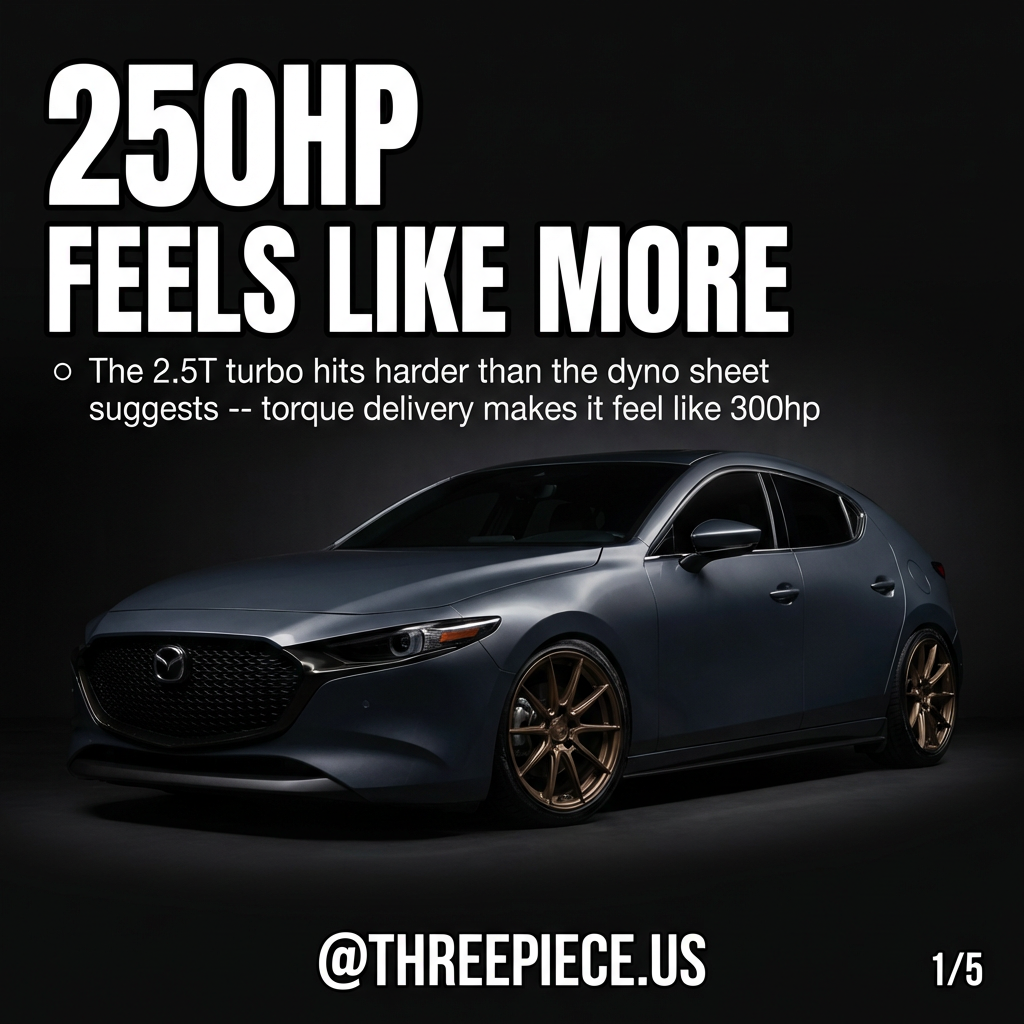 Mazda3 Turbo BP sedan with aftermarket wheels