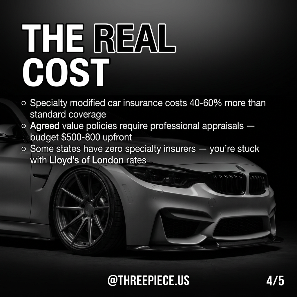 Specialty modified car insurance quote showing high premiums