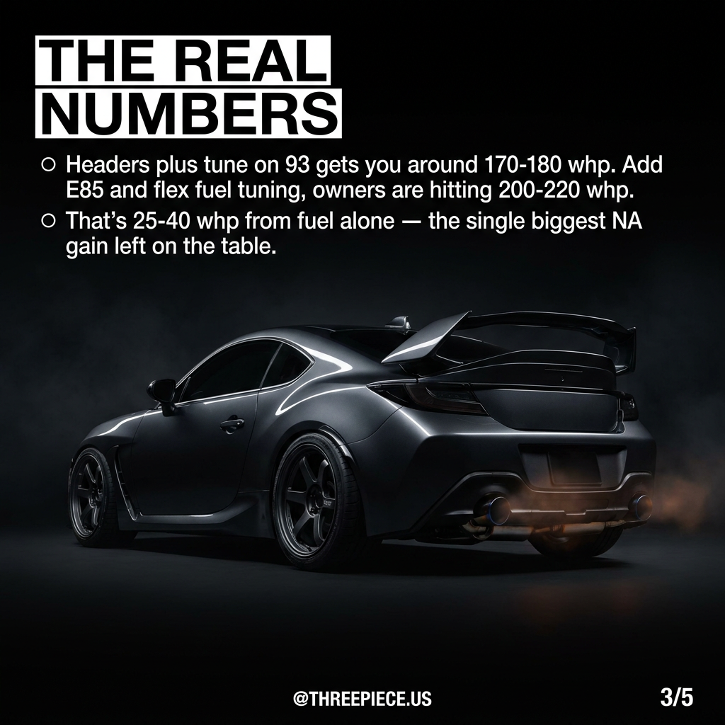 FA20 BRZ dyno chart flex fuel E85 gains before after
