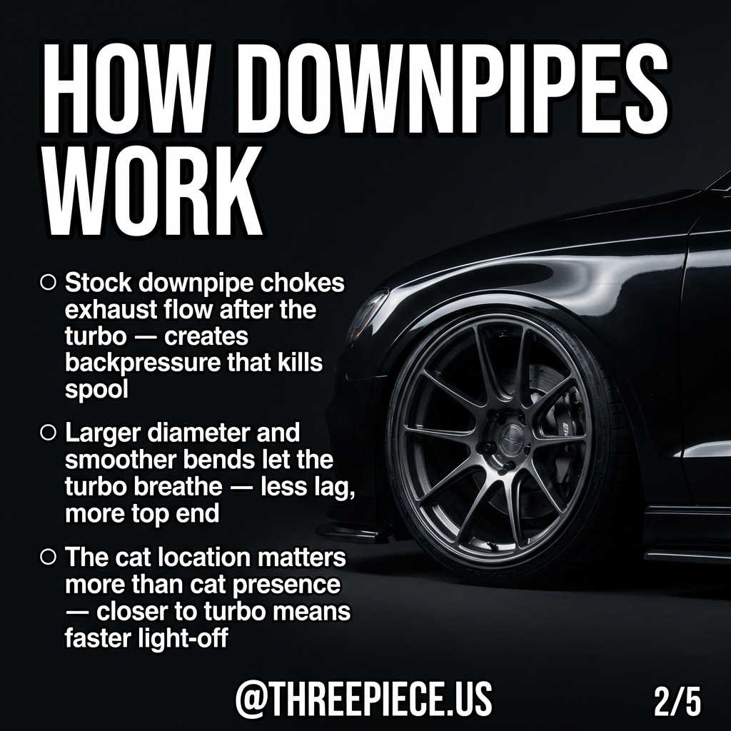 downpipe diameter comparison showing flow differences