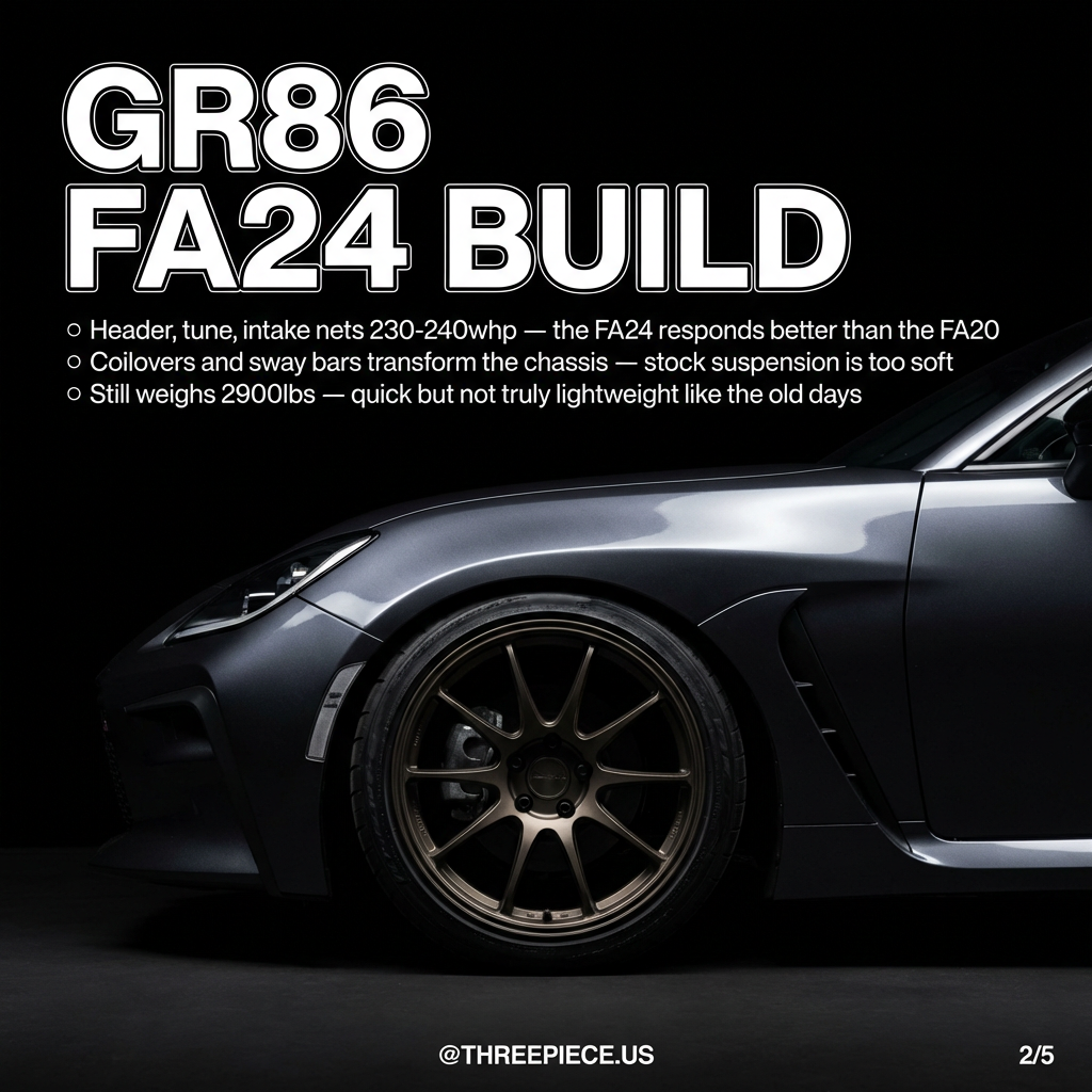 GR86 FA24 engine bay with performance modifications