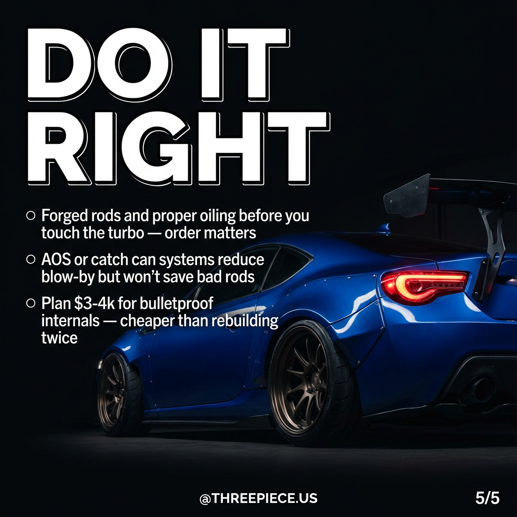 Forged connecting rods and oiling system upgrades for FA20 build