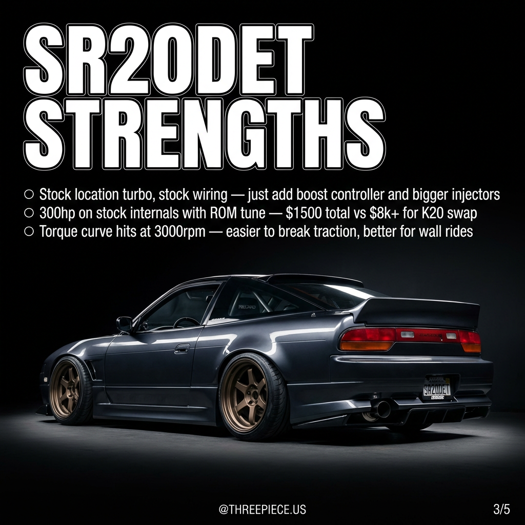 SR20DET turbo engine in stock S13 location with factory wiring