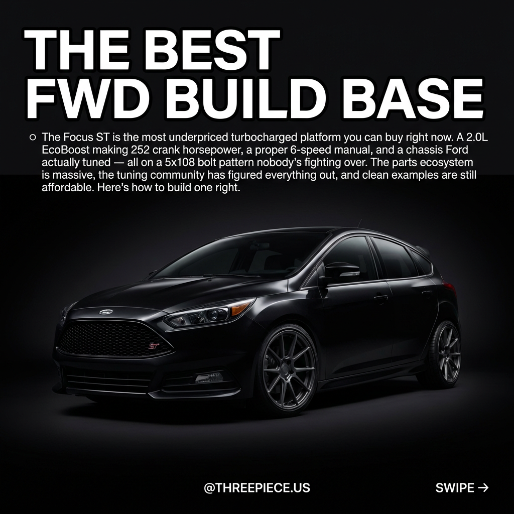Ford Focus ST Mk3 EcoBoost build guide with aftermarket wheels and lowered suspension
