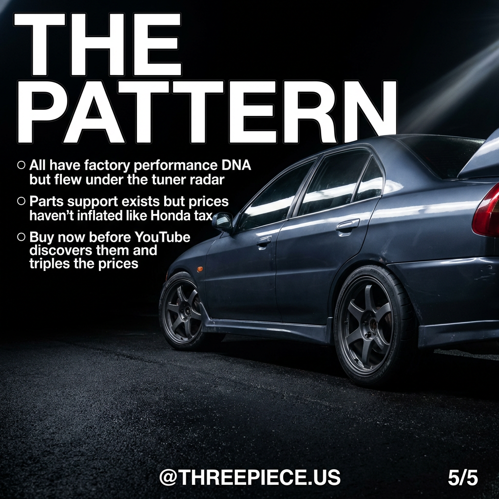 Underrated project cars pattern showing factory performance DNA and affordable pricing