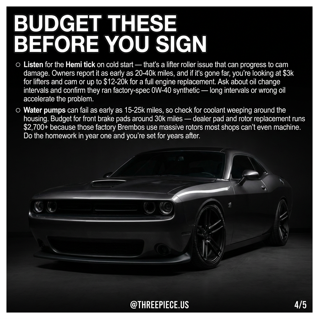 Dodge Challenger SRT 392 rear quarter panel showing widebody fender and wheel fitment