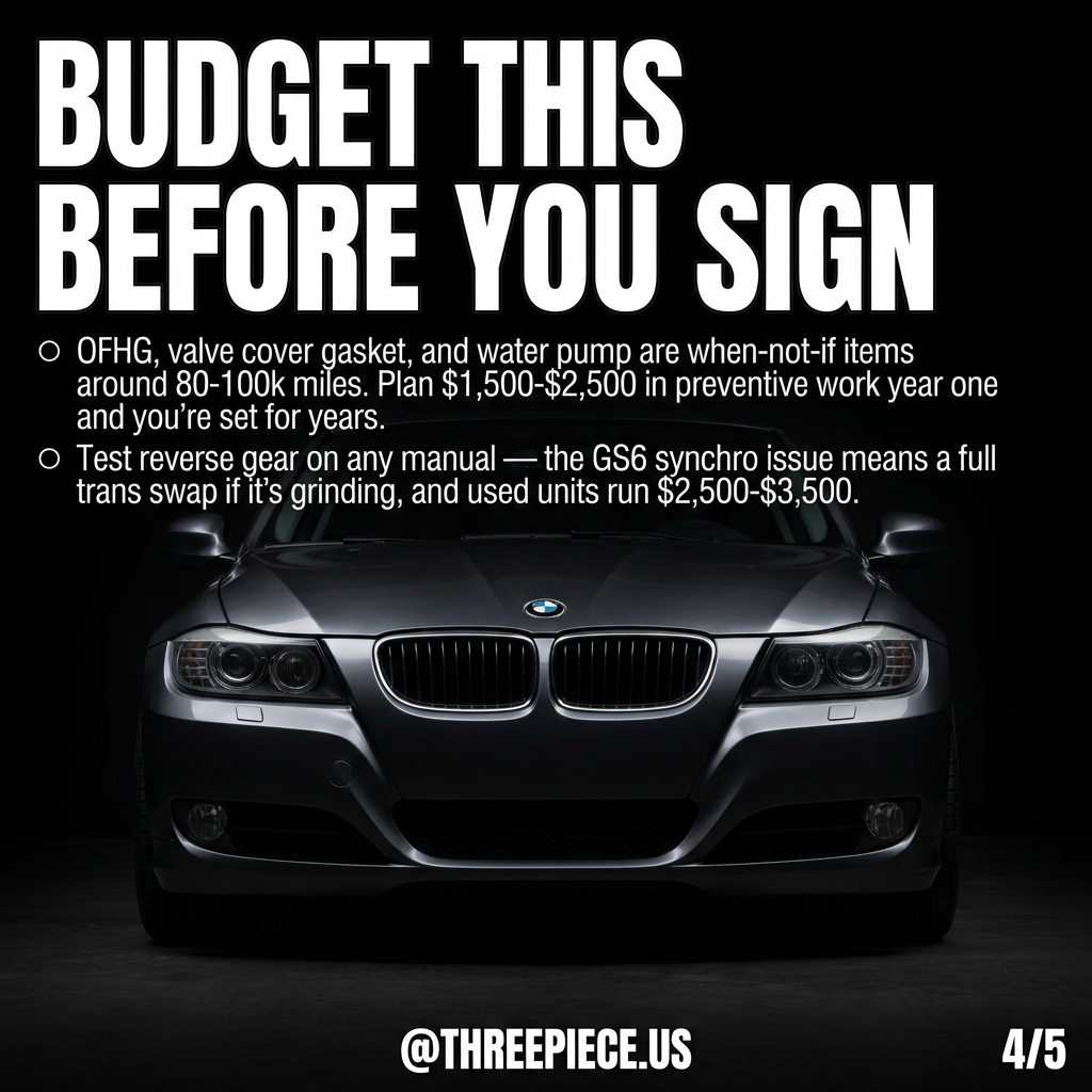 BMW E90 335i on aftermarket 5x120 wheels with lowered suspension fitment