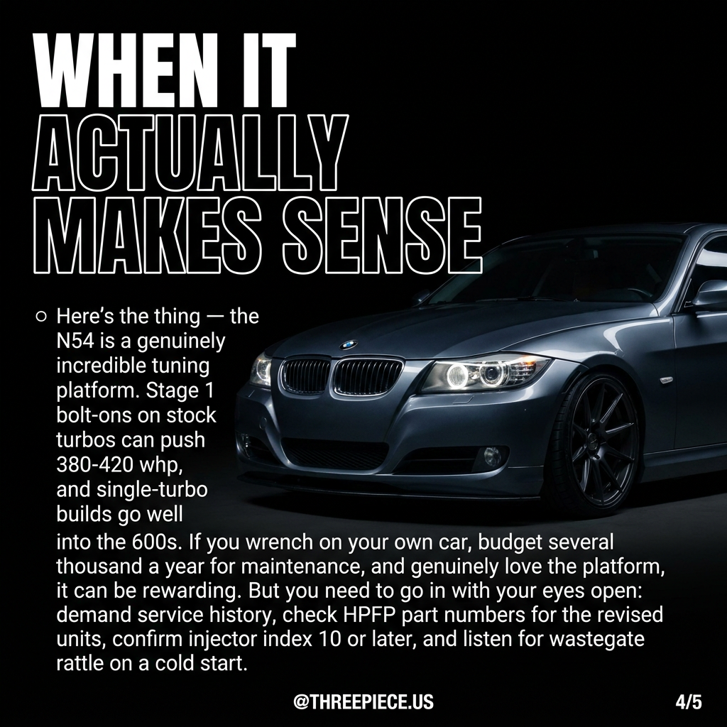 BMW N54 335i turbo build making 400 whp on stock turbos