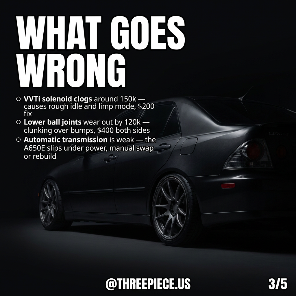 IS300 chassis showing suspension components and weight distribution