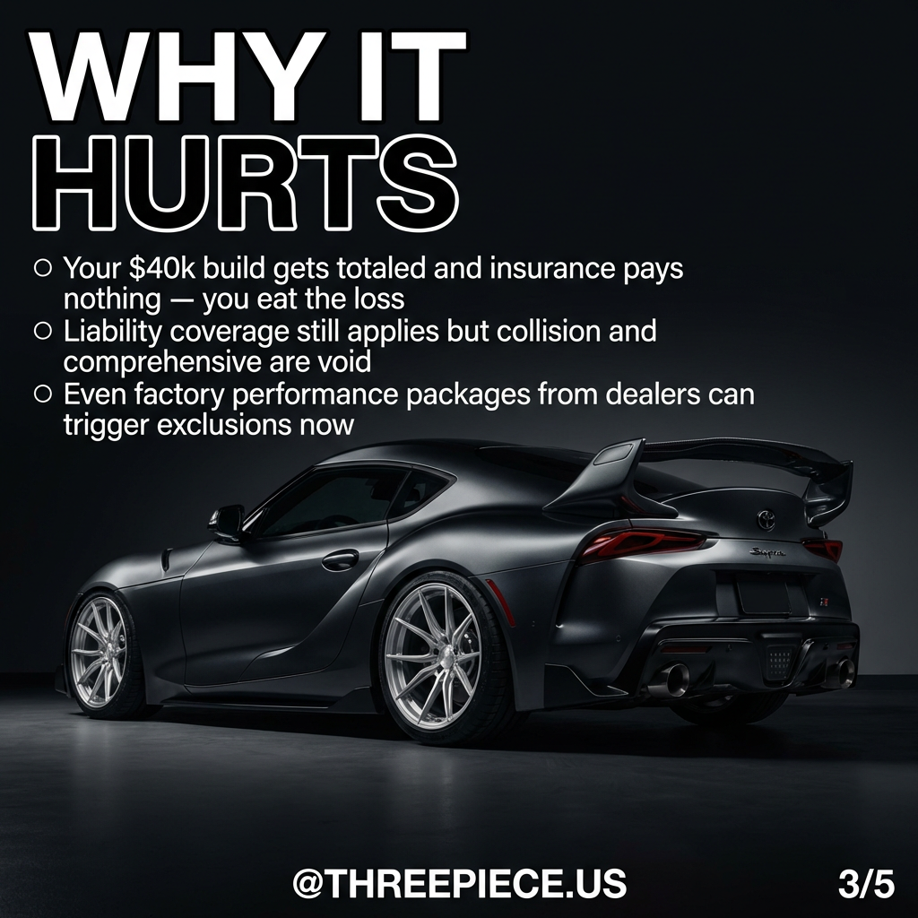 Totaled modified car with insurance claim denial