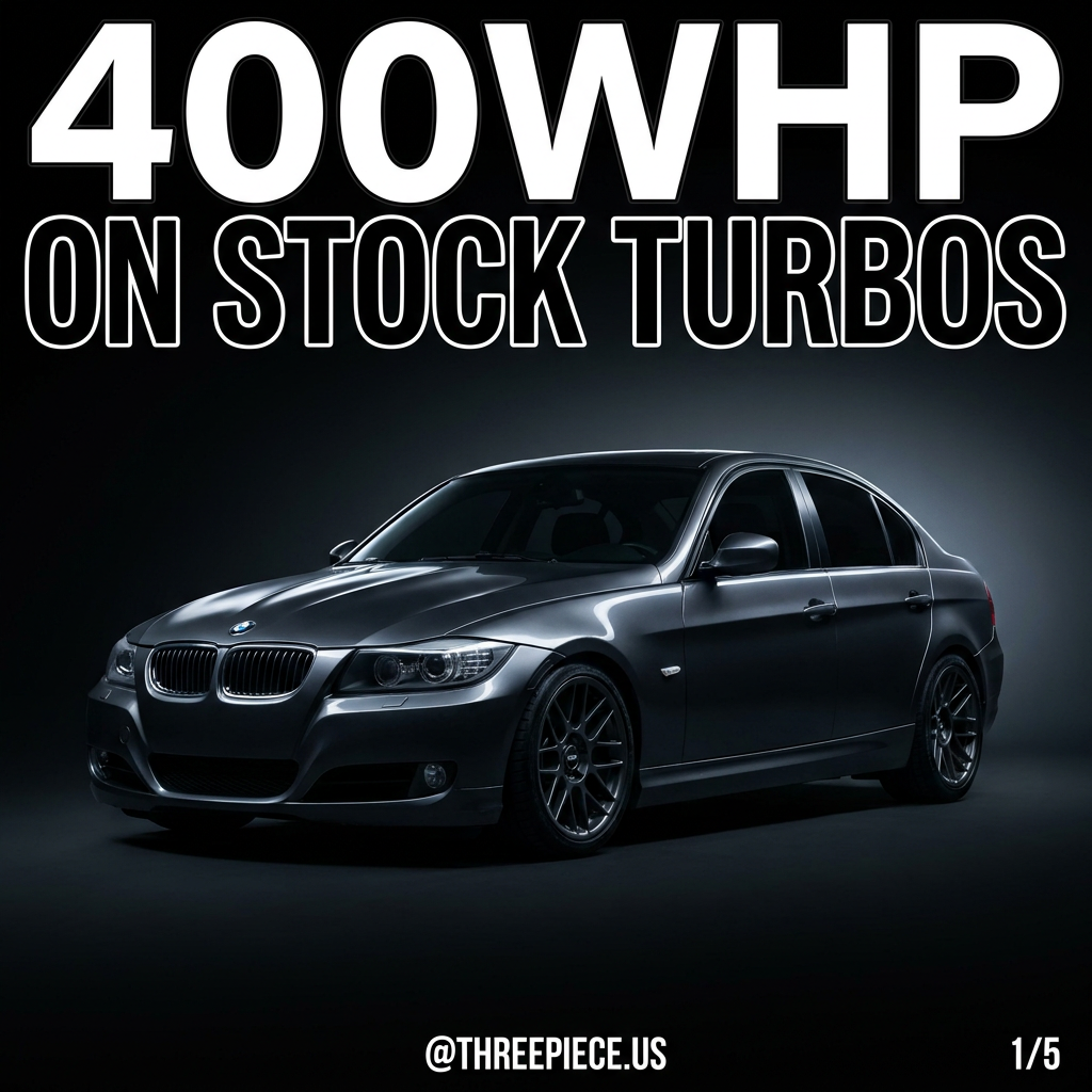 BMW E90 335i N54 twin-turbo sedan with aftermarket wheels