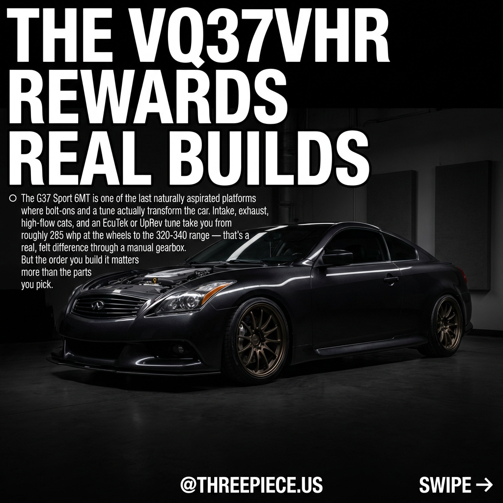 Infiniti G37 Sport 6MT V36 coupe with aftermarket wheels and lowered suspension
