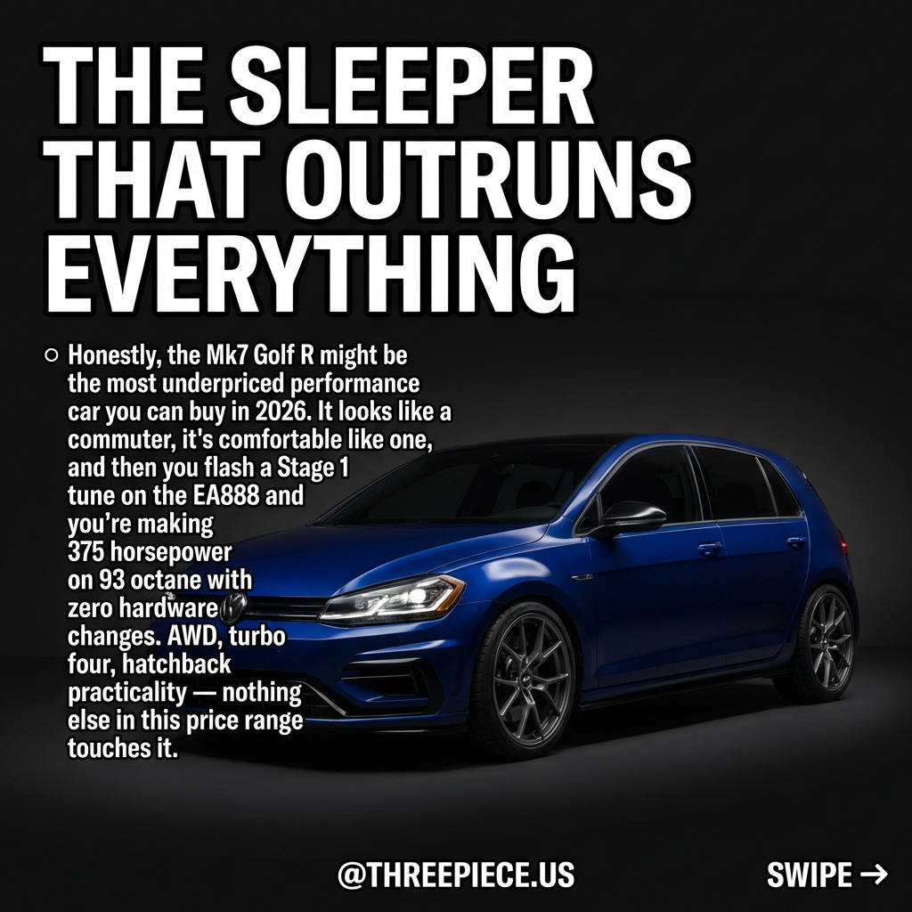 2015-2019 Volkswagen Golf R Mk7 in dark grey with aftermarket wheels