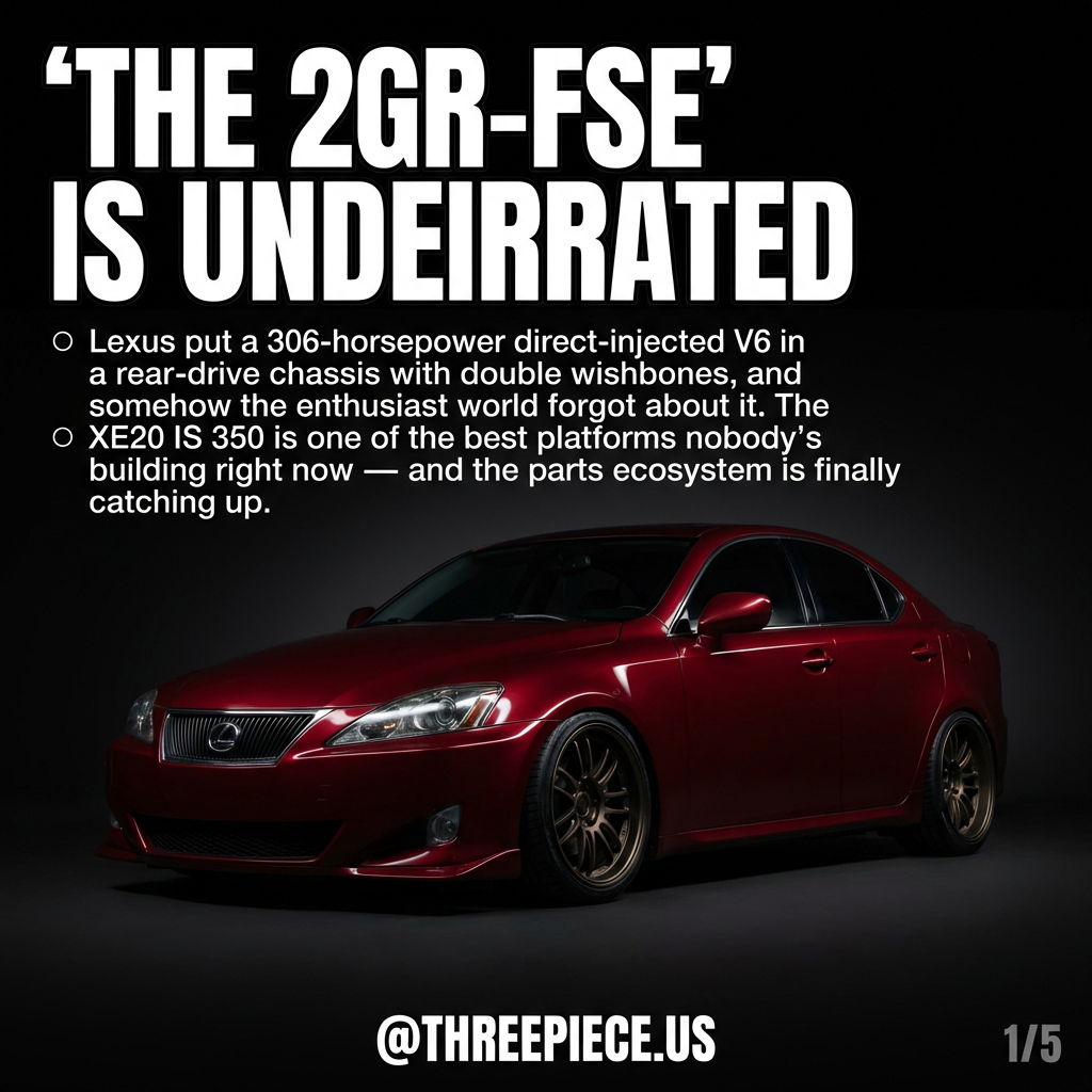 2006-2013 Lexus IS 350 XE20 with aftermarket wheels and lowered suspension