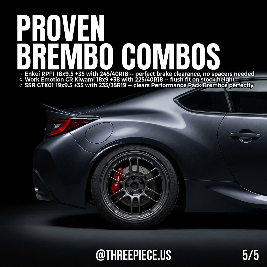 Proven wheel combinations that clear GR86 BRZ Brembo brakes