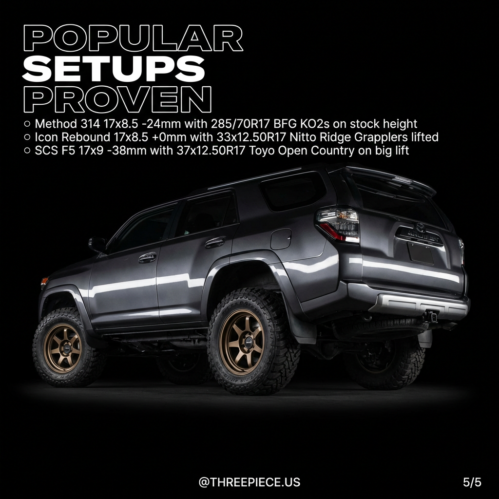 Popular Toyota 4Runner wheel and tire combinations that work off-road
