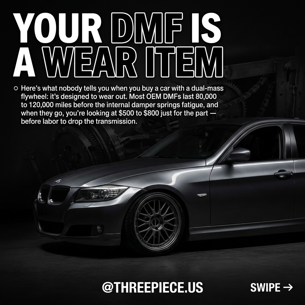 Dual-mass flywheel vs single-mass flywheel comparison infographic
