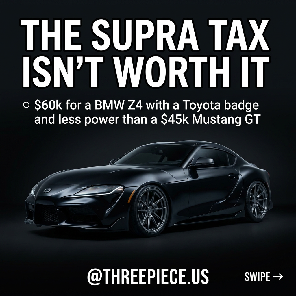 Toyota Supra A90 with aftermarket wheels showing BMW Z4 platform comparison