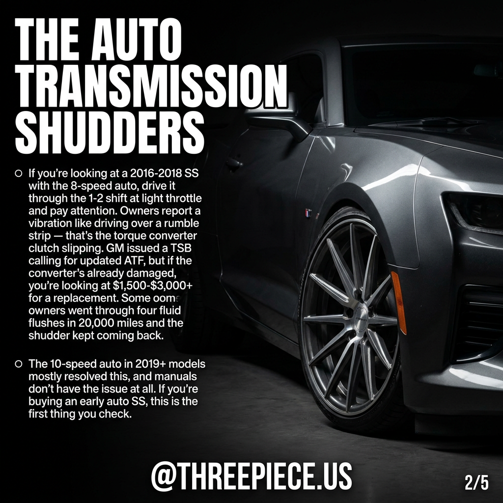 6th gen Camaro SS 8-speed automatic transmission shudder torque converter issue