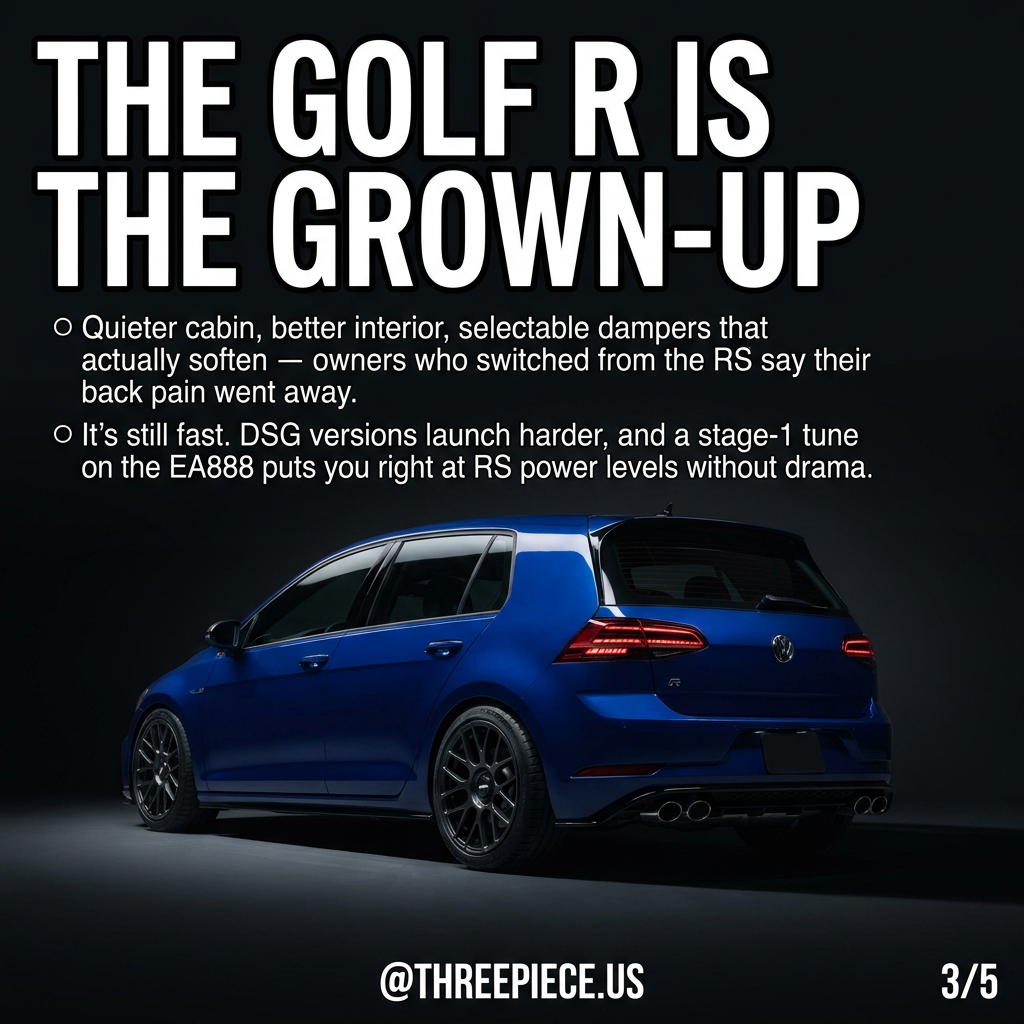Volkswagen Golf R Mk7.5 with aftermarket wheels and lowered suspension