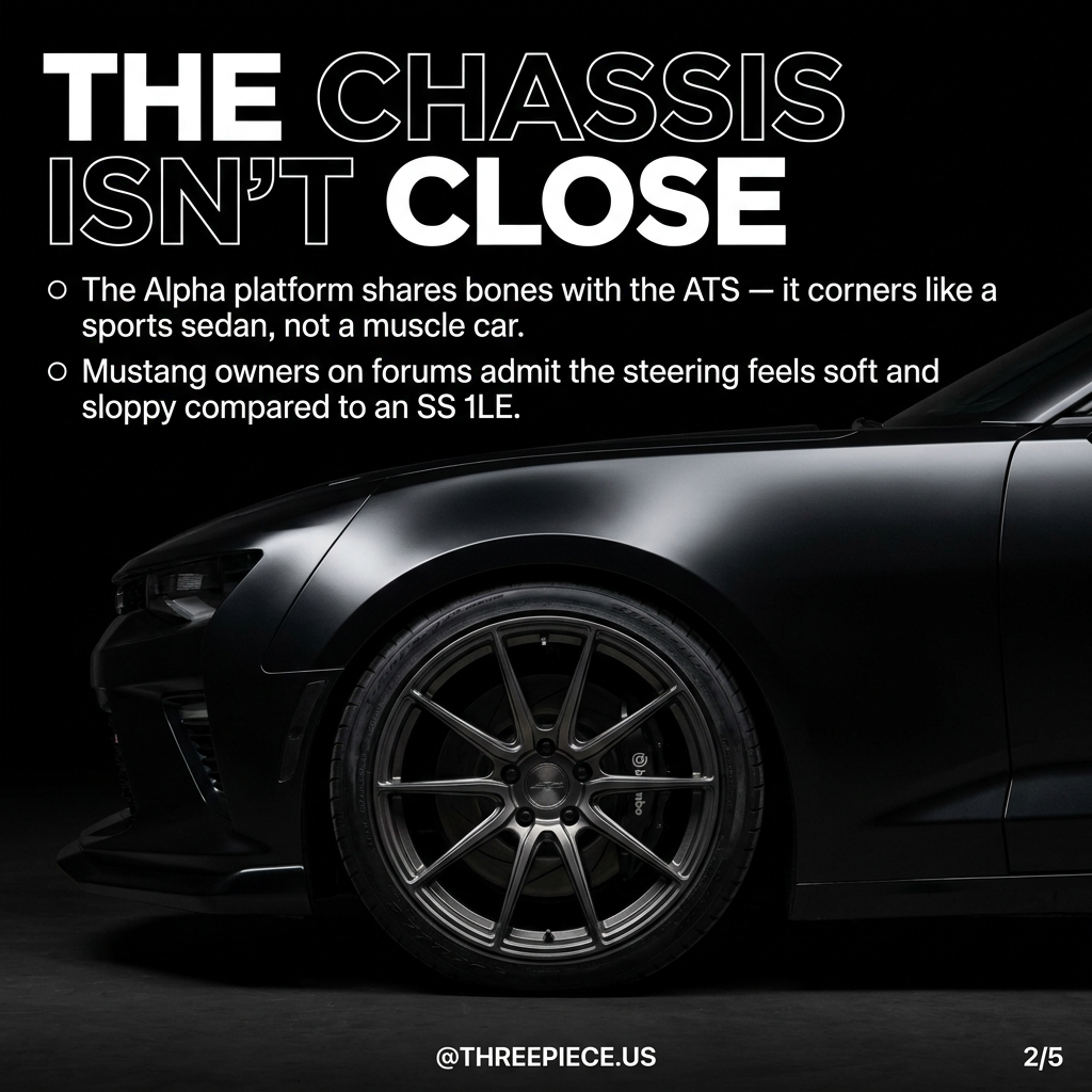 Camaro SS 1LE Alpha platform chassis handling compared to Mustang GT S550