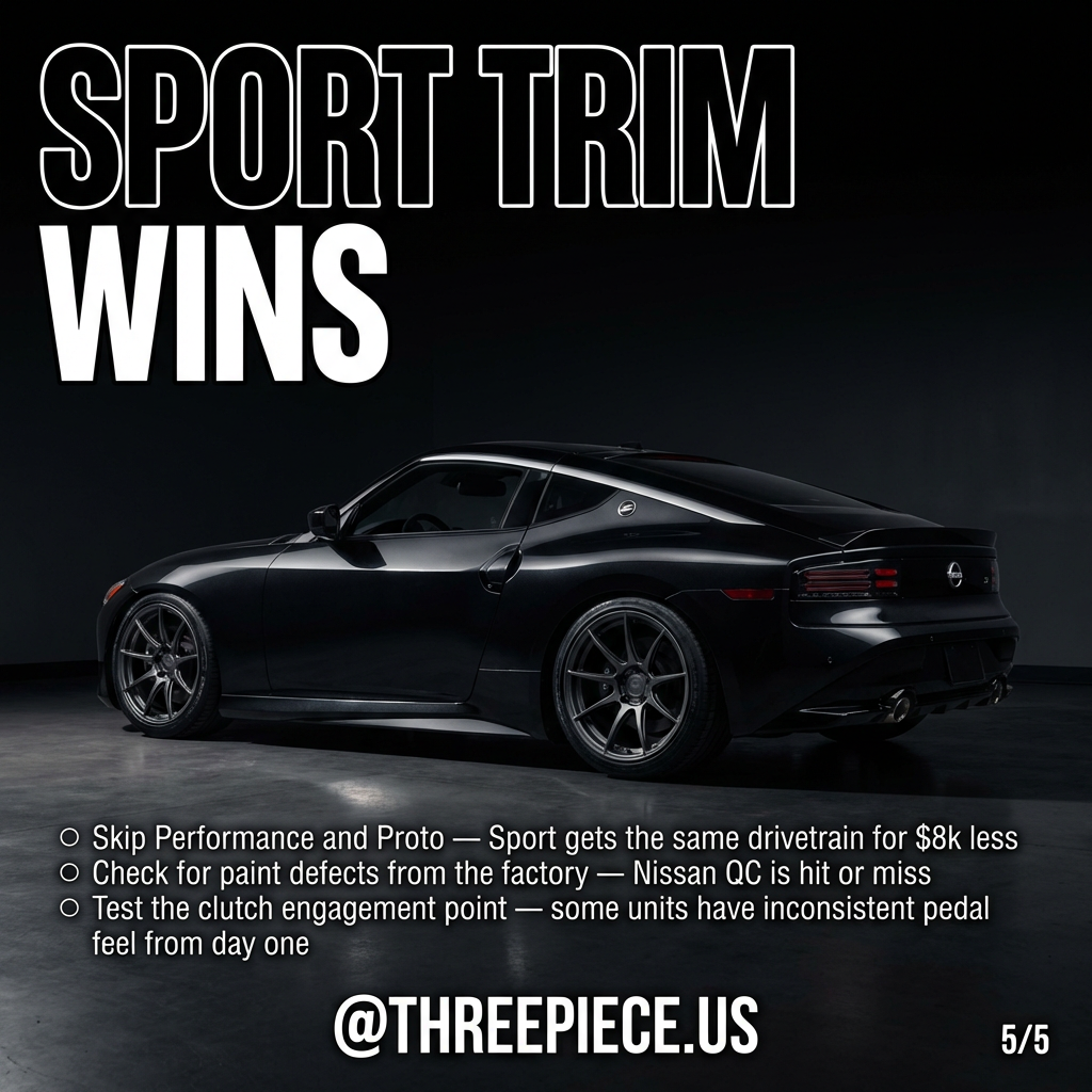 Nissan Z Sport trim showing best value for modification platform