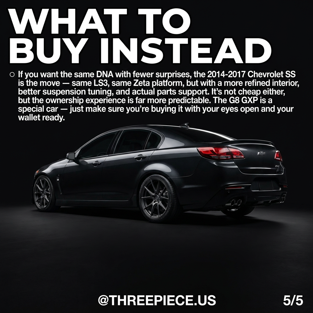 Chevrolet SS sedan alternative to Pontiac G8 GXP comparison