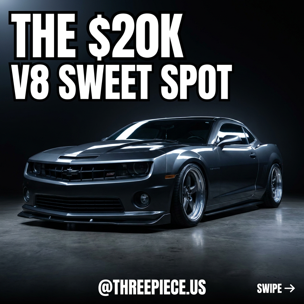 Best V8 cars under 20K comparison graphic with Mustang GT and Pontiac G8