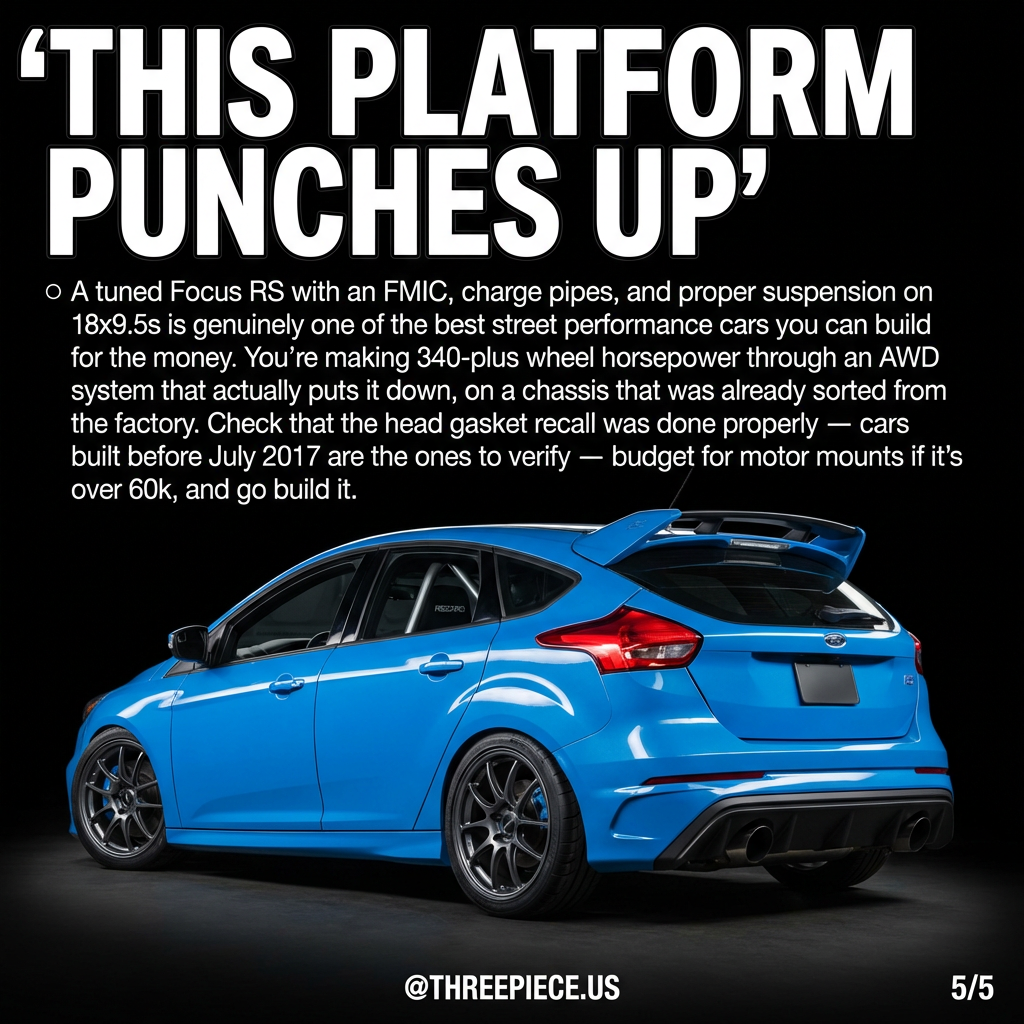 Ford Focus RS Mk3 built with exhaust and fueling upgrades on track