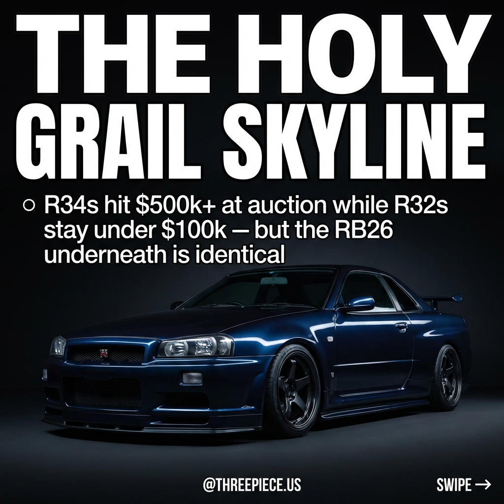 R34 Nissan Skyline GT-R with aftermarket wheels