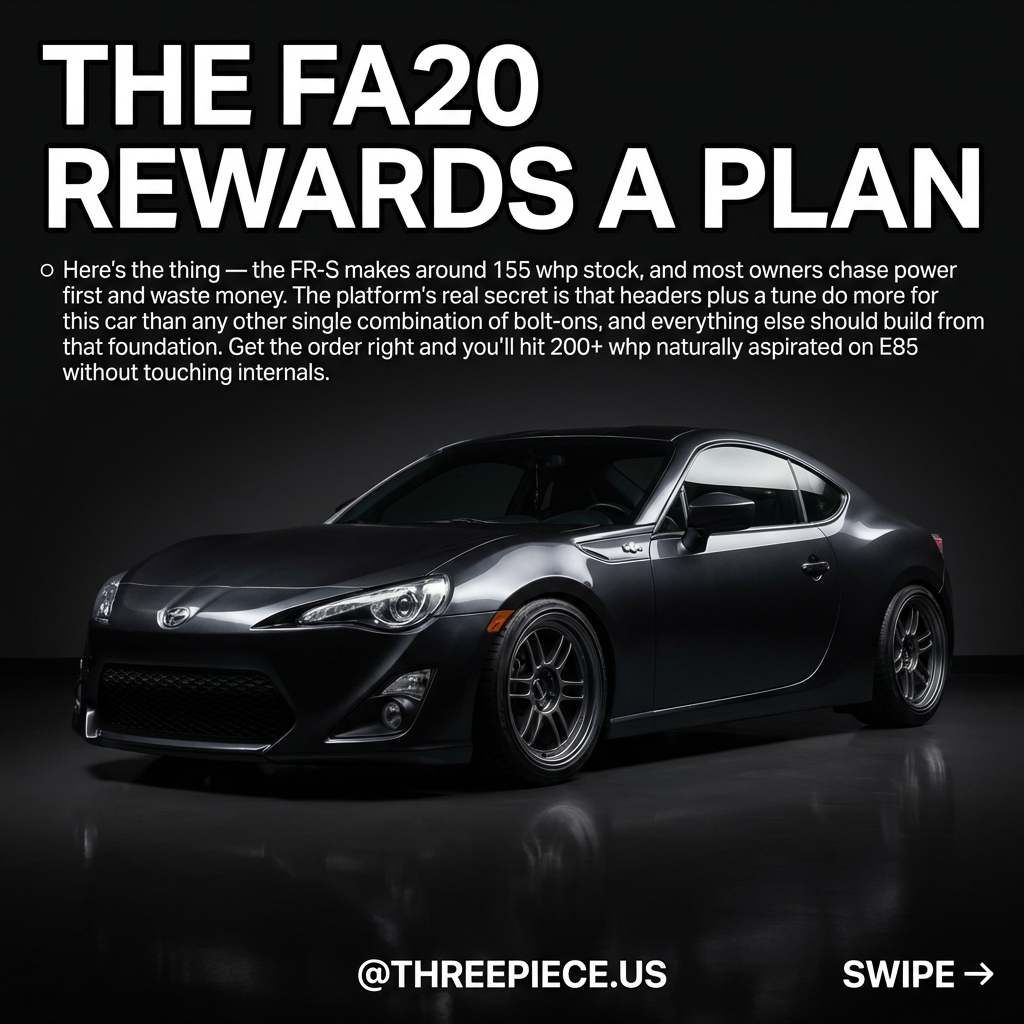 2013-2016 Scion FR-S ZN6 build guide with FA20 engine and aftermarket wheels