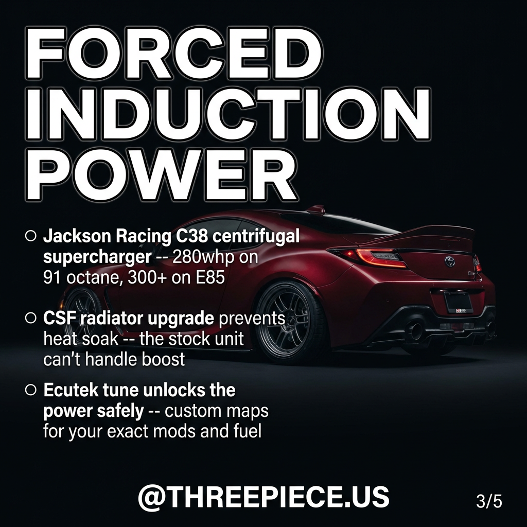 Jackson Racing C38 supercharger kit installed on GR86 FA24 engine