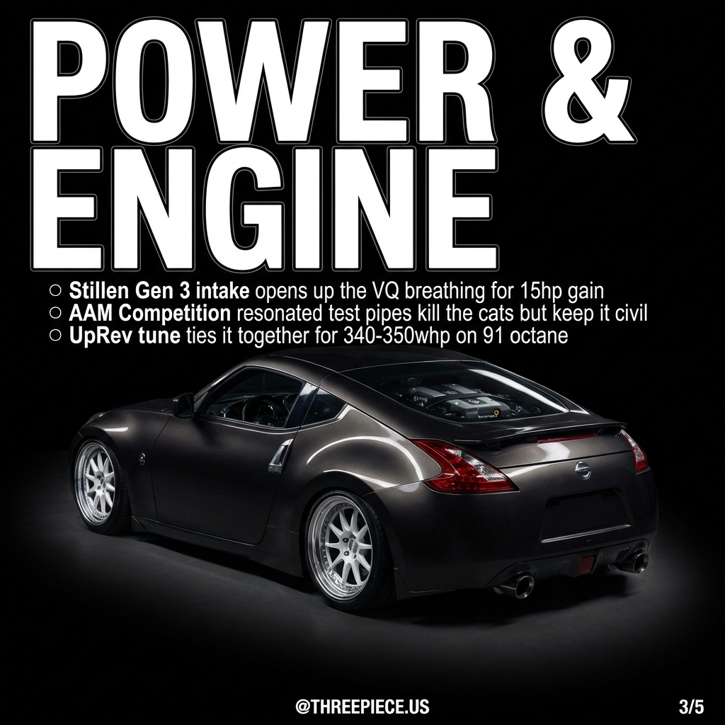 Stillen Gen 3 intake and AAM test pipes installed on VQ37VHR engine