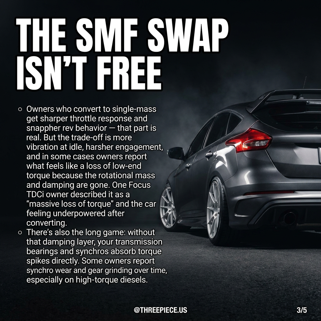 Single-mass flywheel conversion NVH trade-offs and drivetrain impact