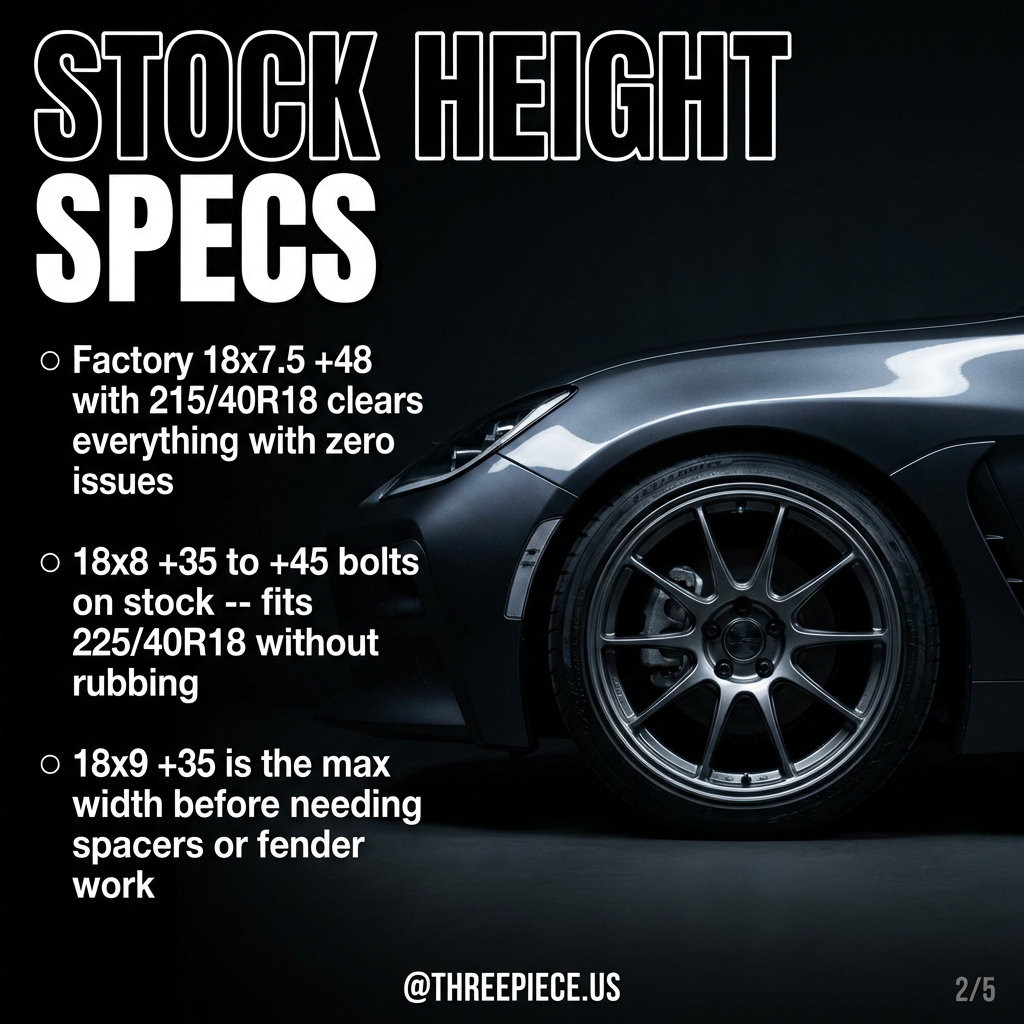 GR86 stock height wheel fitment with Brembo package
