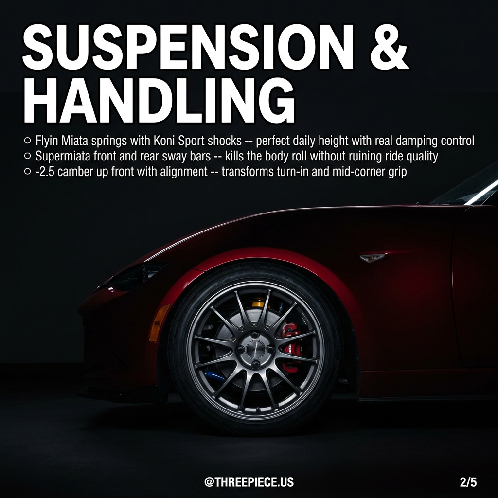ND Miata suspension components and alignment setup
