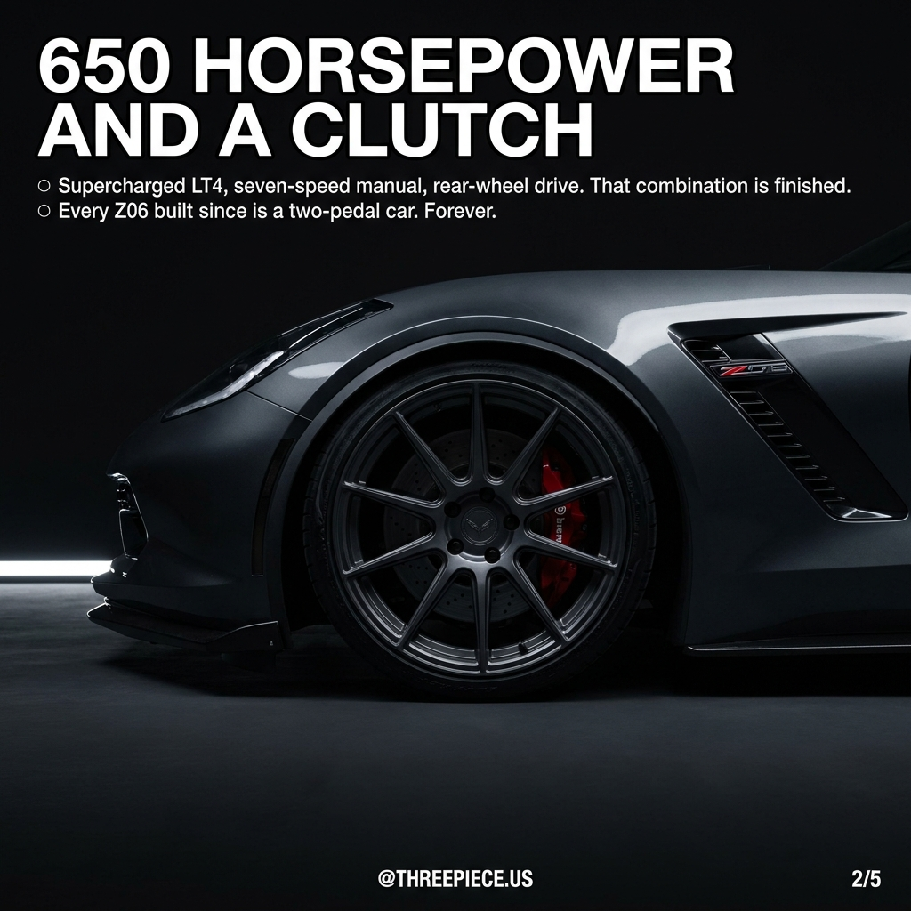 C7 Z06 supercharged LT4 with 650 horsepower and seven-speed manual transmission