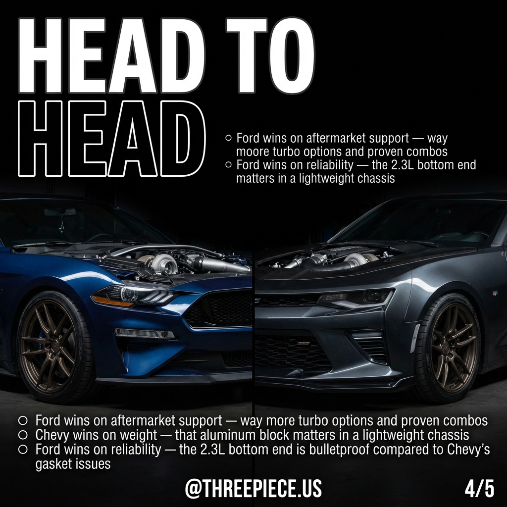 Aftermarket turbo options comparison for Ford EcoBoost vs Chevy 2.7T builds
