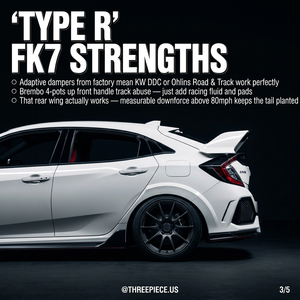 Honda Civic Type R FK7 with Ohlins coilovers and Brembo brakes