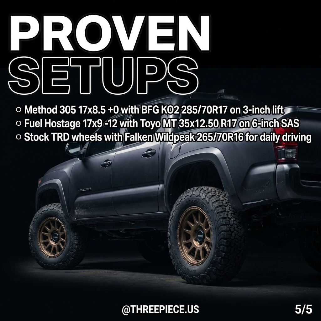 Proven Toyota Tacoma wheel and tire combinations